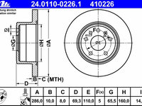 Disc frana 24 0110-0226 1 ATE pentru Opel Vectra