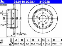 Disc frana 24 0110-0228 1 ATE pentru Mercedes-benz Vito Mercedes-benz V-class