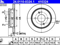 Disc frana 24 0110-0324 1 ATE pentru Hyundai I10 2011 2012 2013