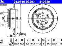 Disc frana 24 0110-0329 1 ATE pentru Honda Cr-v