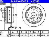 Disc frana 24 0110-0340 1 ATE pentru Chevrolet Lacetti Chevrolet Nubira Chevrolet Optra Daewoo Nubira Daewoo Lacetti