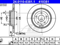 Disc frana 24 0110-0381 1 ATE pentru Mazda Cx-5