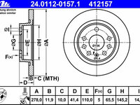 Disc frana 24 0112-0157 1 ATE pentru Opel Vectra Opel Signum