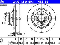 Disc frana 24 0112-0159 1 ATE pentru Audi A6