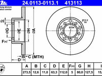 Disc frana 24 0113-0113 1 ATE pentru Mercedes-benz 8