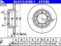 Disc frana 24 0113-0189 1 ATE pentru Land rover Range rover Land rover Discovery Land rover Defender