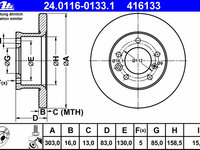 Disc frana 24 0116-0133 1 ATE pentru Mercedes-benz G-class