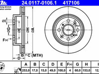 Disc frana 24 0117-0106 1 ATE pentru Opel Agila