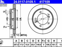 Disc frana 24 0117-0109 1 ATE