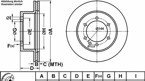 Disc frana 24 0118-0136 1 ATE pentru Nissan P