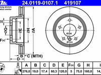 Disc frana 24 0119-0107 1 ATE pentru Bmw Seria 3