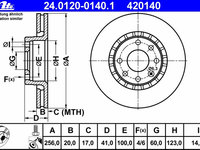 Disc frana 24 0120-0140 1 ATE pentru Opel Vectra Opel Corsa Opel Vita Opel Tigra