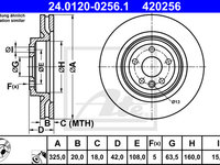 Disc frana 24 0120-0256 1 ATE pentru Land rover Discovery Land rover Range rover