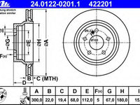 Disc frana 24 0122-0201 1 ATE pentru Mercedes-benz Cls Mercedes-benz E-class Mercedes-benz Glk-class