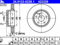 Disc frana 24 0122-0228 1 ATE pentru Mercedes-benz E-class 1997 1998 1999 2000 2001 2002