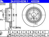 Disc frana 24 0122-0236 1 ATE pentru Bmw Seria 3 Bmw X1