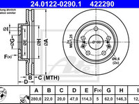 Disc frana 24 0122-0290 1 ATE