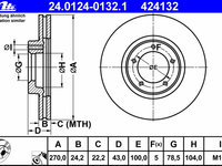 Disc frana 24 0124-0132 1 ATE pentru Ford Transit