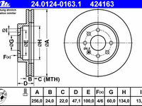 Disc frana 24 0124-0163 1 ATE pentru Daewoo Nubira Daewoo Orion