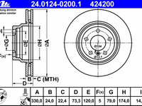 Disc frana 24 0124-0200 1 ATE pentru Bmw Seria 3 Bmw X1 Bmw Seria 1