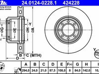 Disc frana 24 0124-0228 1 ATE pentru Iveco Daily