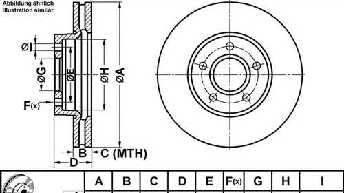 Disc frana 24 0125-0117 1 ATE pentru Volvo C3