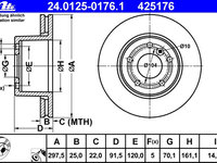 Disc frana 24 0125-0176 1 ATE pentru Land rover Discovery