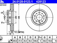 Disc frana 24 0128-0123 1 ATE pentru Volvo S80 Volvo V70 Volvo Xc70 Volvo S60