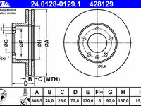 Disc frana 24 0128-0129 1 ATE pentru Renault Master Opel Movano Nissan Interstar