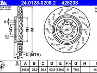 Disc frana 24 0128-0208 2 ATE pentru Bmw Seria 3 Bmw Z4