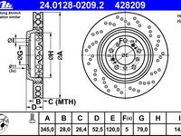 Disc frana 24 0128-0209 2 ATE pentru Bmw Seria 3 Bmw Z4