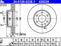 Disc frana 24 0128-0238 1 ATE pentru Iveco Daily 2006 2007 2008 2009 2010 2011