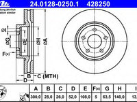 Disc frana 24 0128-0250 1 ATE pentru Ford Mondeo