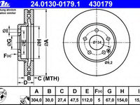 Disc frana 24 0130-0179 1 ATE pentru Mercedes-benz E-class