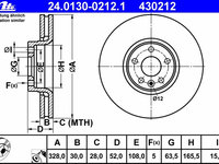 Disc frana 24 0130-0212 1 ATE pentru Volvo Xc60