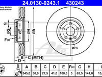 Disc frana 24 0130-0243 1 ATE pentru Volvo Xc90 Volvo V90 Volvo S90 Volvo Xc60 Volvo Xc40 Volvo V60