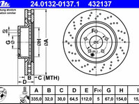 Disc frana 24 0132-0137 1 ATE pentru Mercedes-benz S-class