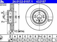 Disc frana 24 0132-0157 1 ATE pentru Mercedes-benz R-class Mercedes-benz Gl-class Mercedes-benz M-class