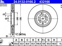 Disc frana 24 0132-0166 2 ATE pentru Vw Golf Audi Tt