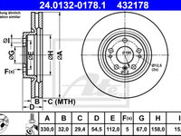 Disc frana 24 0132-0178 1 ATE pentru Mercedes-benz M-class Mercedes-benz Gle