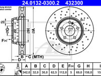 Disc frana 24 0132-0300 2 ATE pentru Mercedes-benz C-class Mercedes-benz E-class