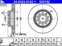 Disc frana 24 0322-0152 1 ATE pentru Audi A4 Vw Passat