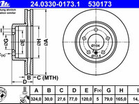 Disc frana 24 0330-0173 1 ATE pentru Bmw Seria 5 Bmw Seria 6