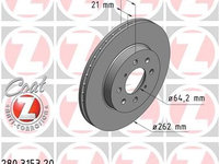 Disc frana 280 3153 20 ZIMMERMANN pentru Honda Civic Rover 400 Rover 45 Honda Fit Honda Jazz Honda Insight