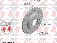 Disc frana 470 1079 52 ZIMMERMANN pentru Renault Super Renault 9 Renault Alliance Renault 11 Renault Encore Renault 19 Renault 21 Renault Express Renault Extra Renault Rapid Renault Clio Renault Megane Renault Twingo Dacia Sandero Renault Sanderostep