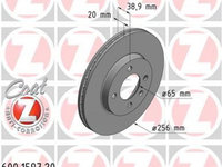 Disc frana 600 1597 20 ZIMMERMANN pentru Vw Golf Vw Carat Vw Corsar Vw Passat Vw Quantum Vw Santana Seat Toledo Seat Cordoba Seat Inca Seat Ibiza Vw Caddy Vw Panel Vw Derby Vw Flight Vw Polo Vw Lupo Seat Arosa