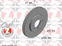 Disc frana 600 3250 20 ZIMMERMANN pentru Vw Up Seat Mii Skoda Citigo