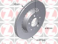 Disc frana 610 1187 00 ZIMMERMANN pentru Volvo 740 Volvo 760 Volvo 940 Volvo 960 Volvo 780