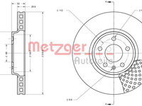 Disc frana 6110425 METZGER pentru Audi Q5 Audi A5 Audi A4