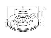 Disc frana 722 486 TOPRAN pentru Citroen Jumpy 2007 2008 2009 2010 2011 2012 2013 2014 2015 2016 2017 2018 2019 2020 2021 2022 2023 2024